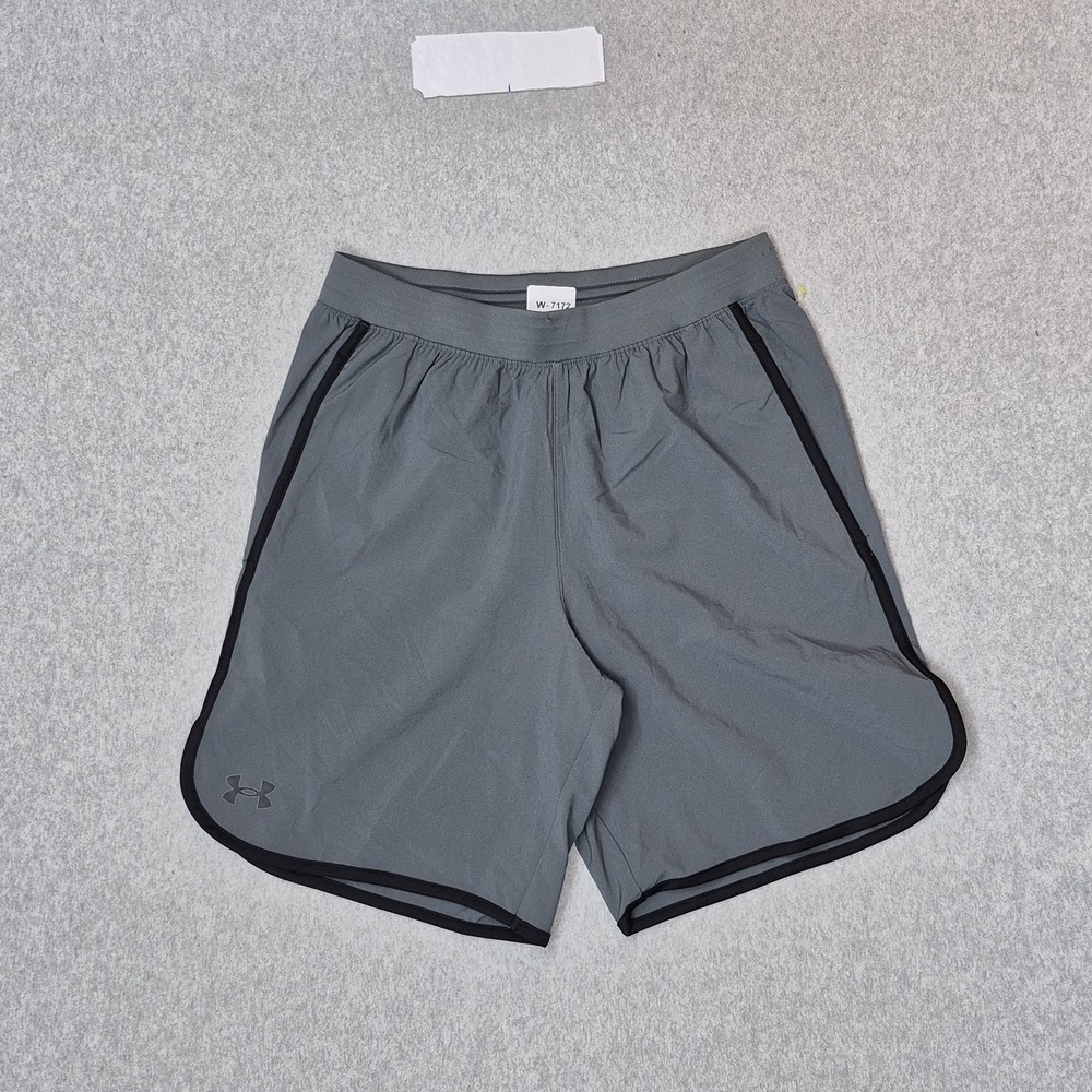 Under Armour Men Shorts M Gray Athletic Shorts Running Shorts Logo 9" Inseam